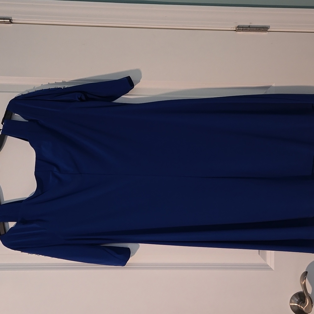MSK Royal Blue Cold Shoulder Dress - Picture 2 of 6